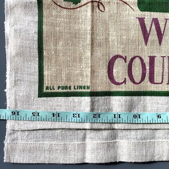 Vintage Tea Towel CALIFORNIA WINE COUNTRY 100% Linen ~16.5x27” NEW OLD STOCK - Picture 2 of 3